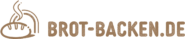 Logo mit stilisiertem Brot und aufsteigendem Dampf, daneben der Text "Brot-Backen.de" in brauner Schrift.